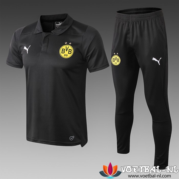 Dortmund BVB Polo Shirt + Broek Zwart 2019/2020