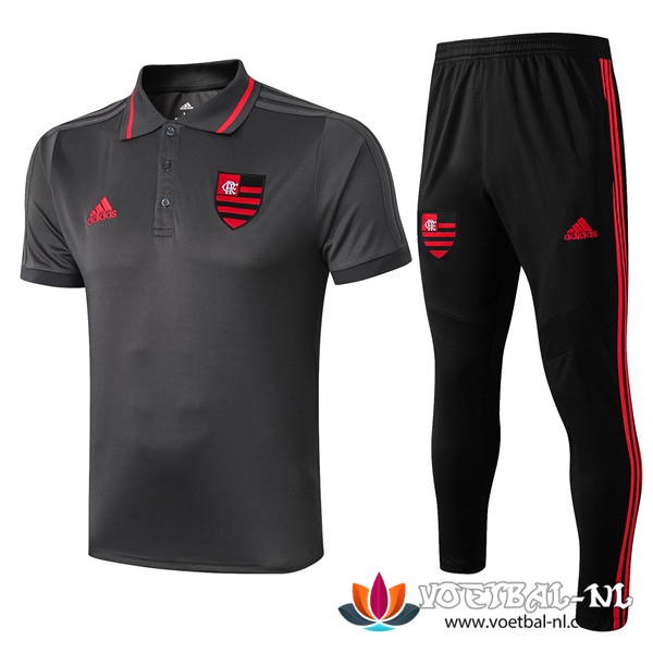 Flamengo Polo Shirt + Broek Grijs 2019/2020