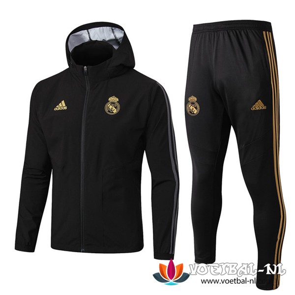 Real Madrid Trainingspak met Capuchon Zwart 2019/2020