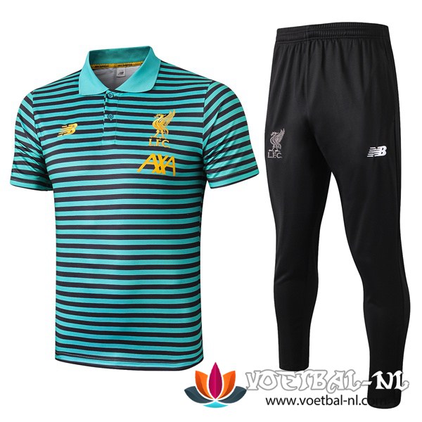 FC Liverpool Polo Shirt + Broek Groen Stripe 2019/2020