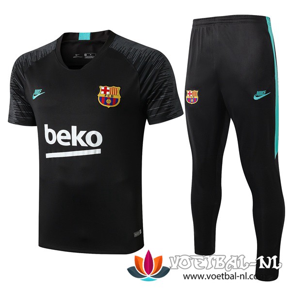 FC Barcelona Trainingsshirt + Broek Zwart Groen 2019/2020