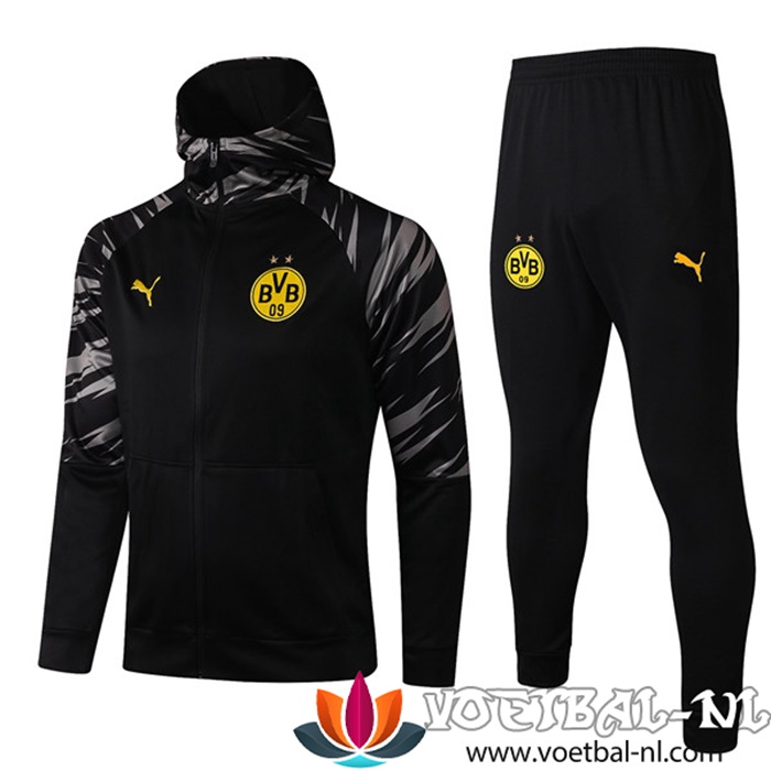 Dortmund BVB Trainingspak Met Capuchon Zwart 2020/2021