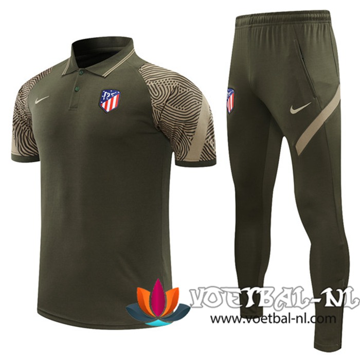 Atletico Madrid Polo Shirt + Broek Donkergroen 2021/2022
