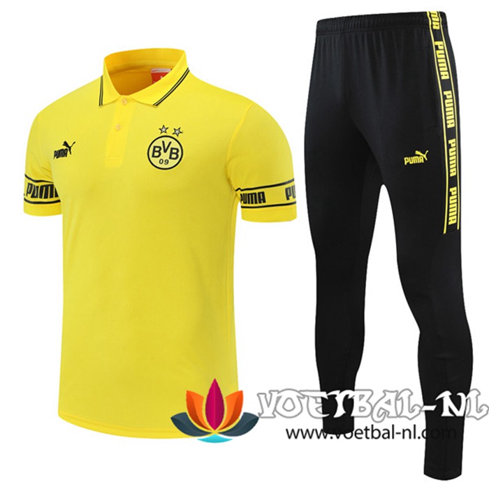 Dortmund BVB Polo Shirt + Broek Geel 2021/2022