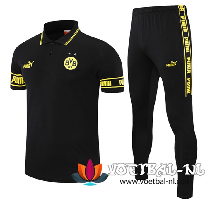 Dortmund BVB Polo Shirt + Broek Zwart 2021/2022