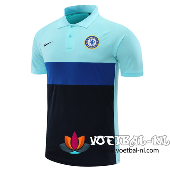 FC Chelsea Polo Shirt Zwart/Blauw 2021/2022