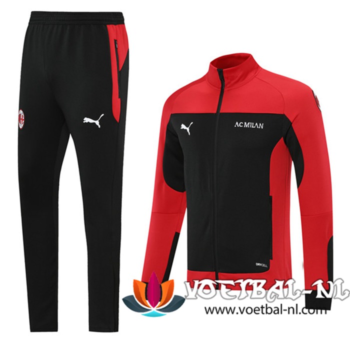 AC Milan Trainingspak (Jasje) Suit Zwart/Rood 2021/2022