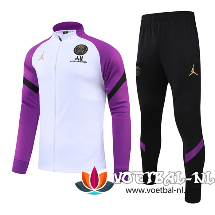 Jordan PSG Trainingspak (Jasje) Suit Wit/Paars 2021/2022