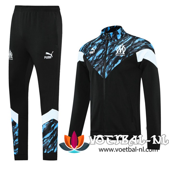 Marseille OM Trainingspak (Jasje) Suit Zwart/Blauw 2021/2022