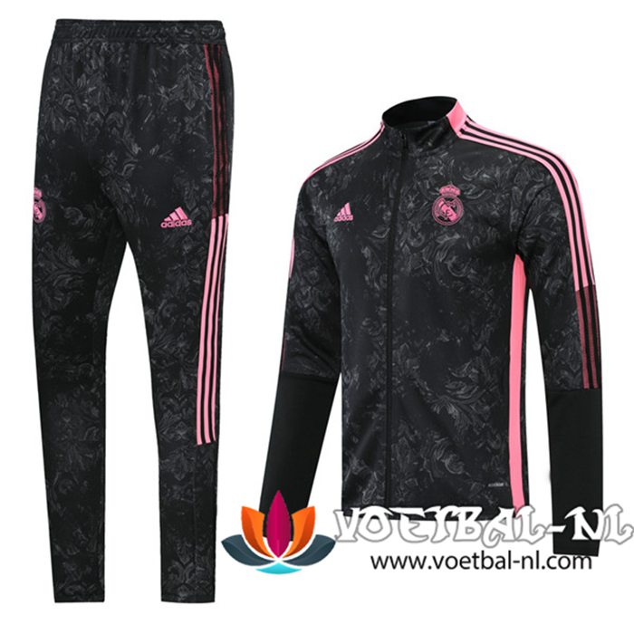 Real Madrid Trainingspak (Jasje) Suit Zwart/Roos 2021/2022