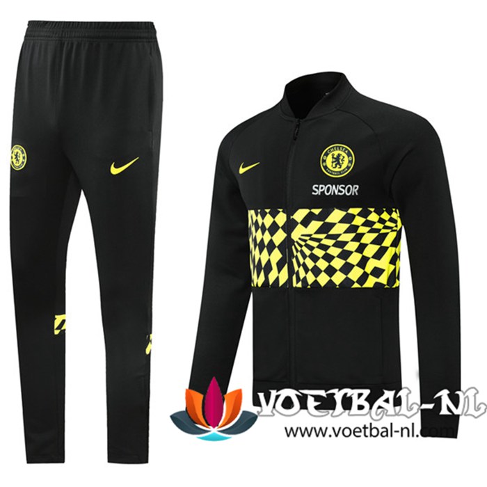 FC Chelsea Trainingspak (Jasje) Suit Zwart/Geel 2021/2022