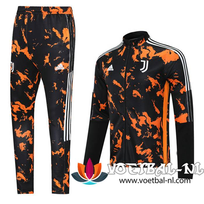 Juventus Trainingspak (Jasje) Suit Zwart/Oranje 2021/2022
