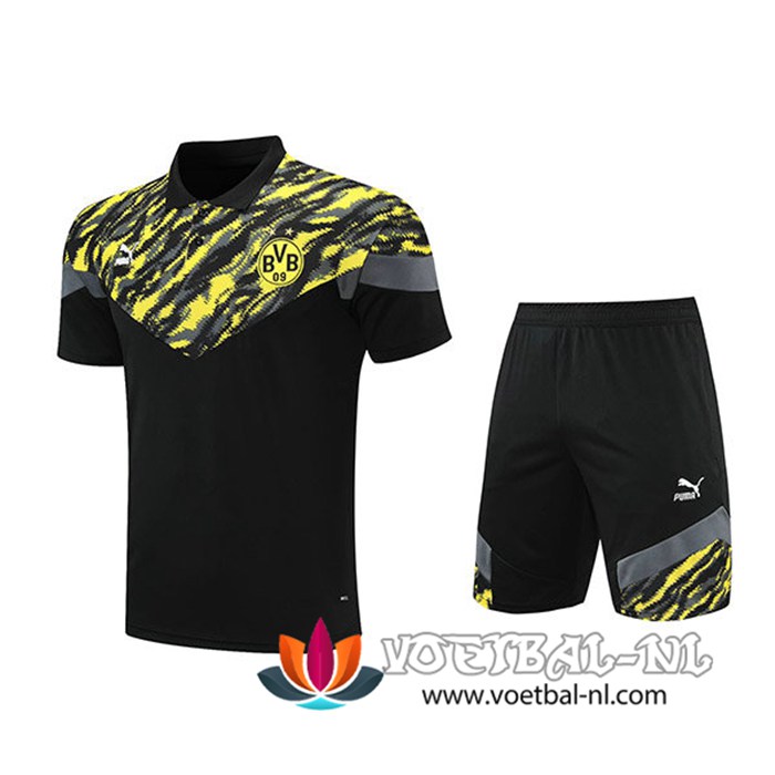 FC Liverpool Polo Shirt + Shorts Zwart/Geel 2021/2022