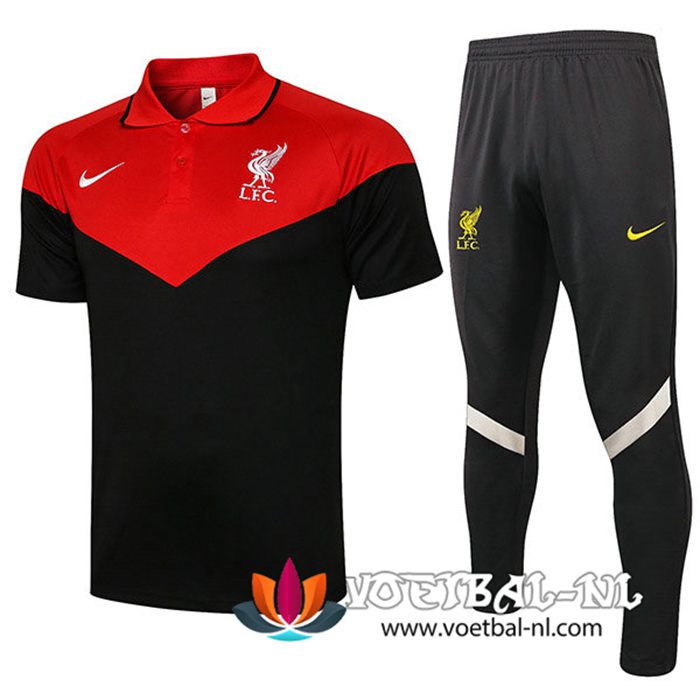 FC Liverpool Polo Shirt + Broek Zwart/Rood 2021/2022