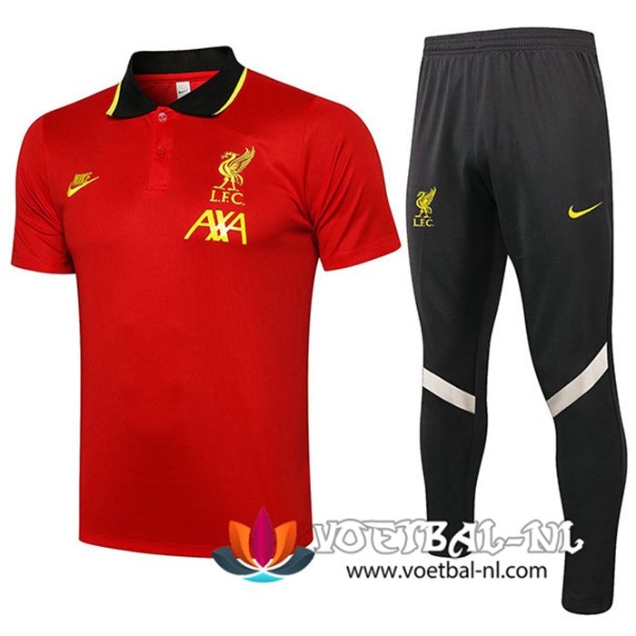 FC Liverpool Polo Shirt + Broek Rood/Zwart 2021/2022