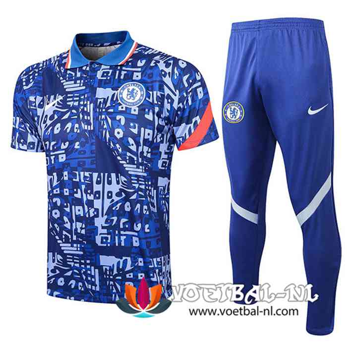 FC Chelsea Polo Shirt + Broek Blauw 2021/2022