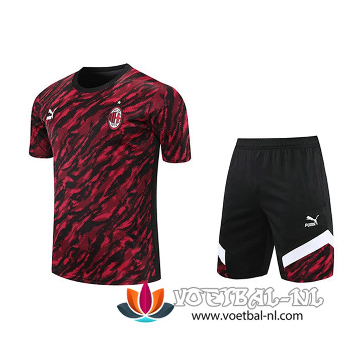 AC Milan Trainingsshirt + Shorts Rood/Zwart 2021/2022