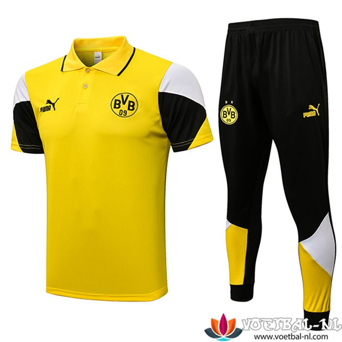 Dortmund BVB Polo Shirt + Broek Geel 2021/2022