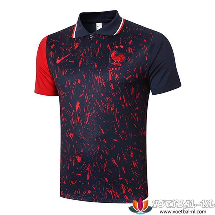 Frankrijk Polo Shirt Zwart/Rood 2021/2022