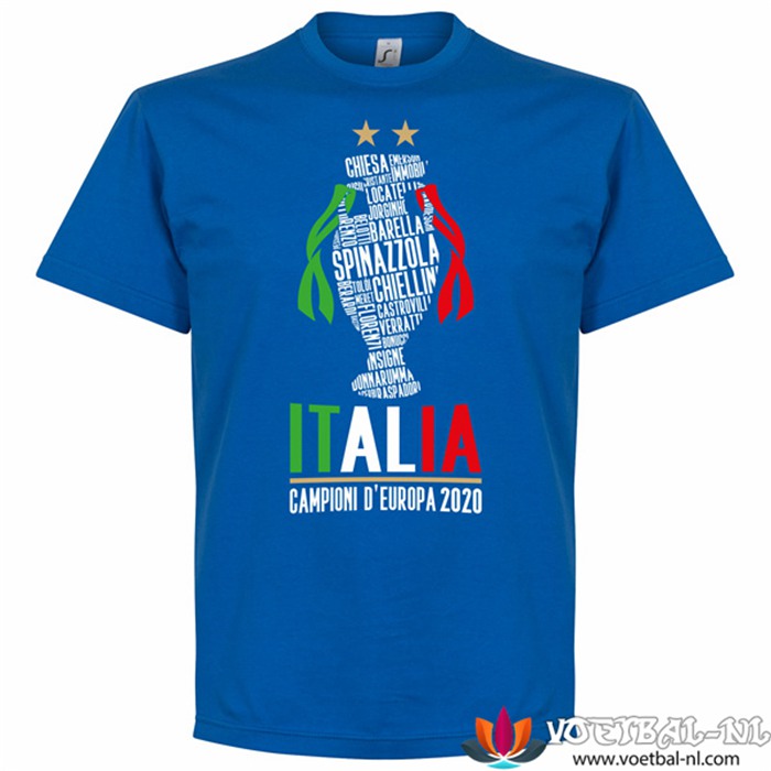 Itali? T-Shirts UEFA Euro 2020 Champions Blauw - GXHTS02