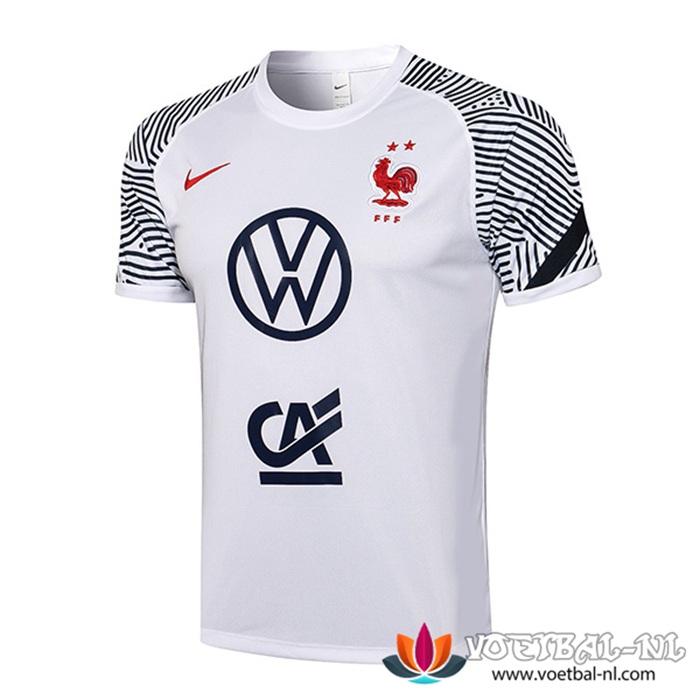 Frankrijk Voetbal Poloshirt Wit 2021/2022