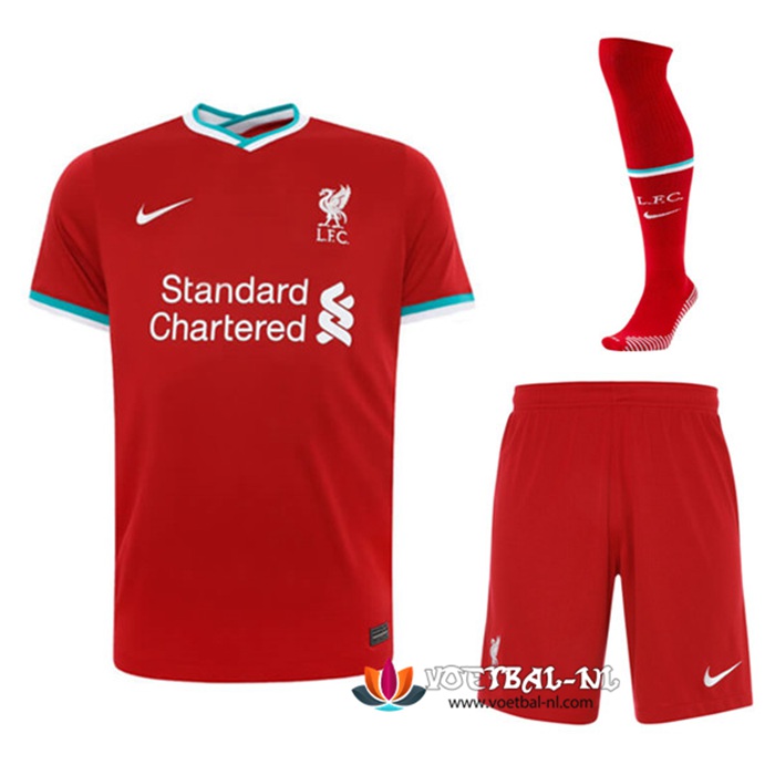 Ensemble Maillot FC Liverpool Thuis Voetbalshirts (Shorts+Chaussettes) 2020/21