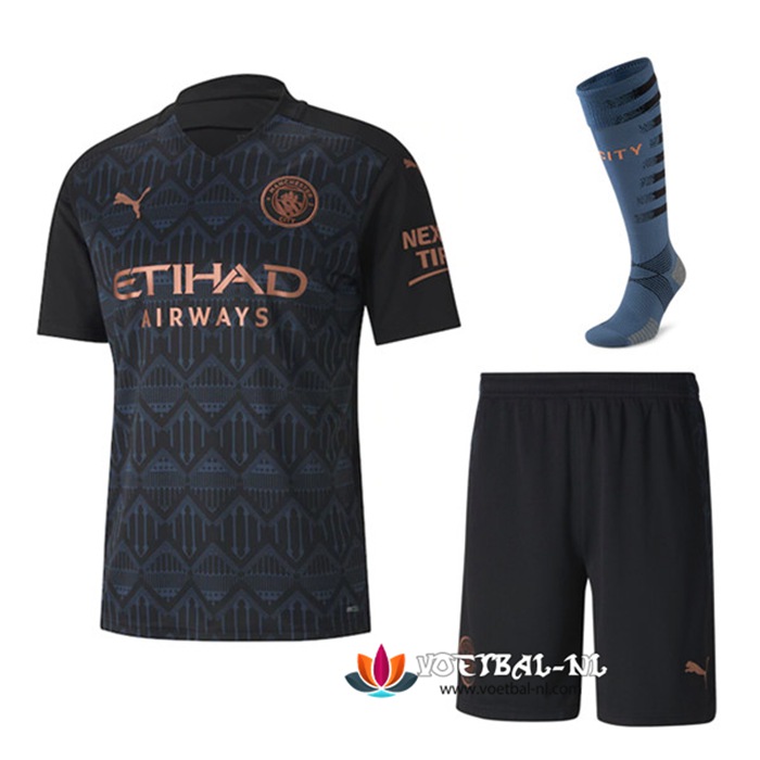 Ensemble Maillot Manchester City Uit Voetbalshirts (Shorts+Chaussettes) 2020/21