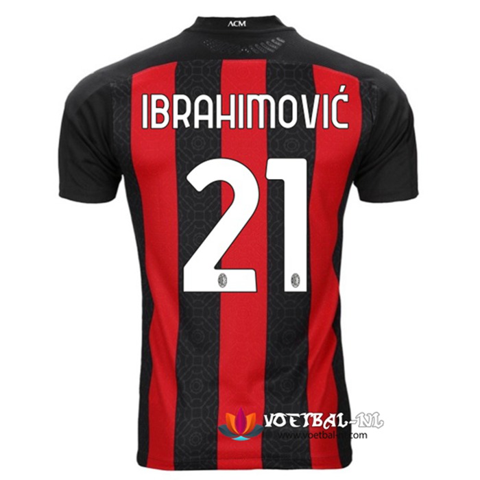 AC Milan (IBRAHIMOVIC 21) Thuis Voetbalshirts 2020/2021