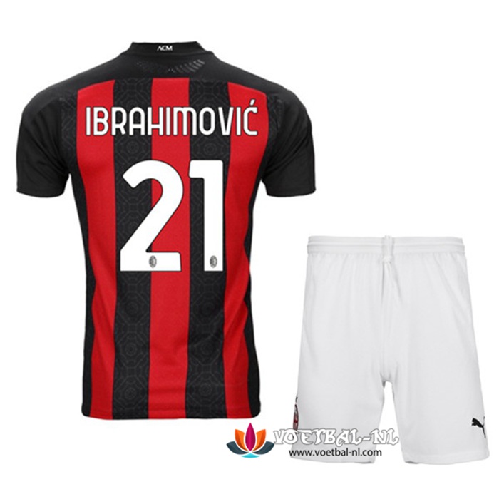 AC Milan (IBRAHIMOVIC 21) Kinderens Thuis Voetbalshirts 2020/2021