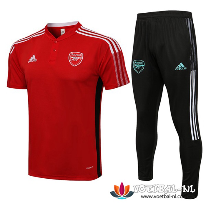 Arsenal Polo Shirt + Broek Rood 2021/2022