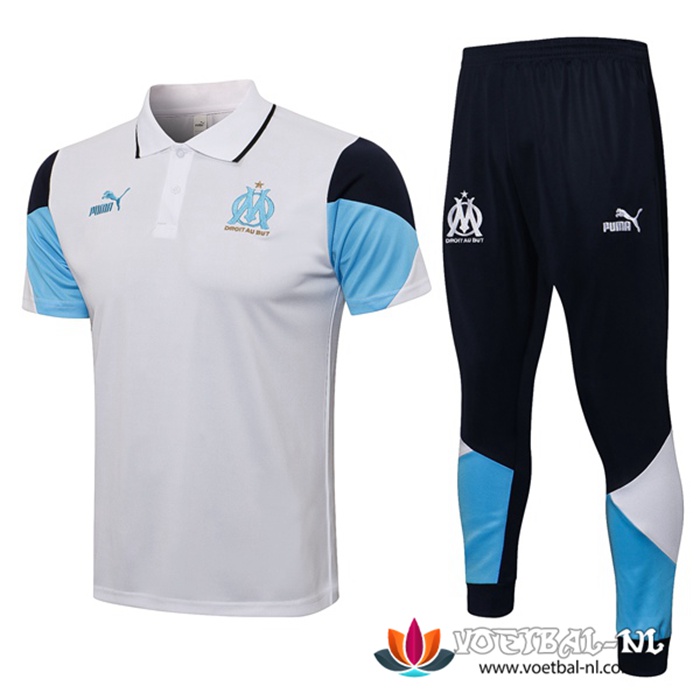 Marseille OM Polo Shirt + Broek Wit/Blauw 2021/2022