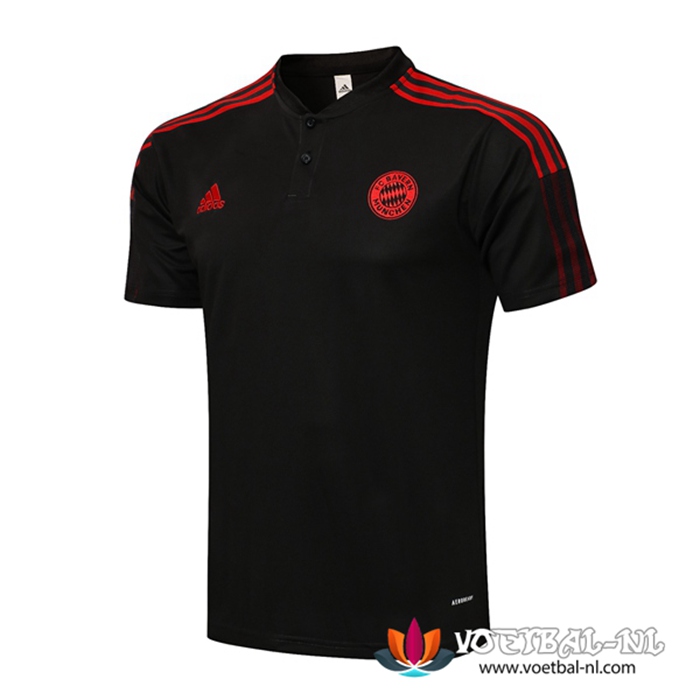 Bayern Munchen Polo Shirt Zwart/Rood 2021/2022