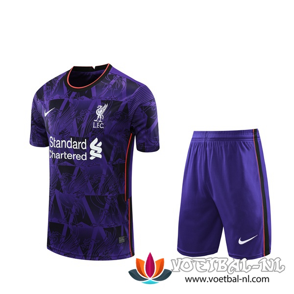 FC Liverpool Trainingsshirt + Broek Violet/Wit 2020/2021