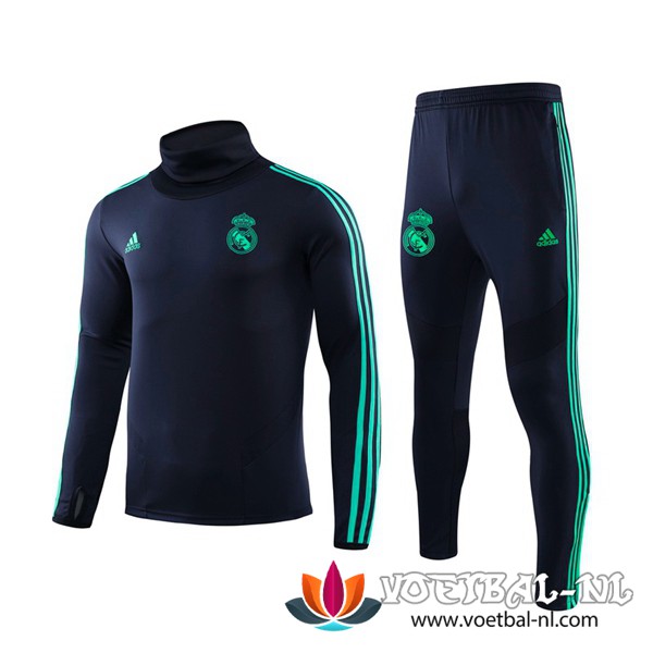 Real Madrid Trainingsjack Cyaan Hoge Kraag 2019/2020