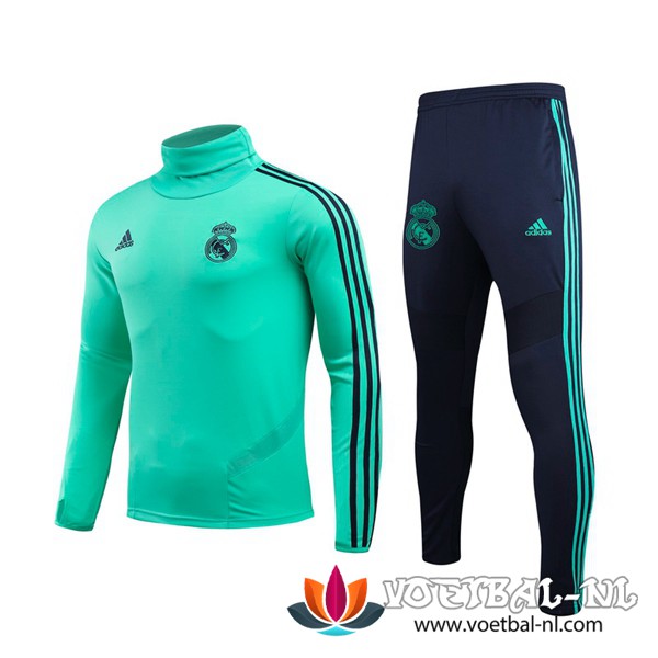 Real Madrid Trainingsjack Groen Hoge Kraag 2019/2020