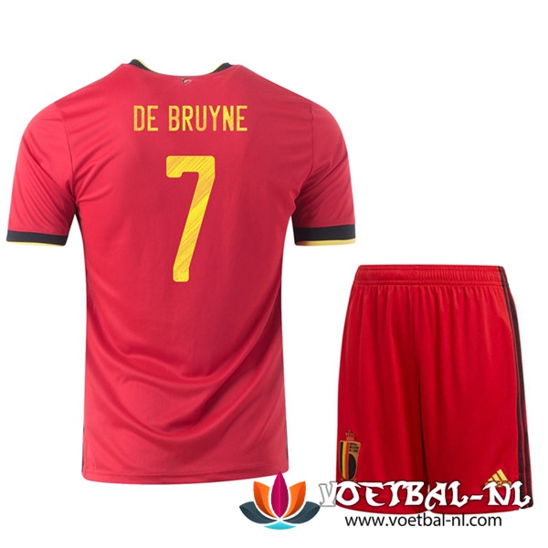 Belgie (DE bruyne 7) Kind Thuis Voetbalshirts UEFA Euro 2020