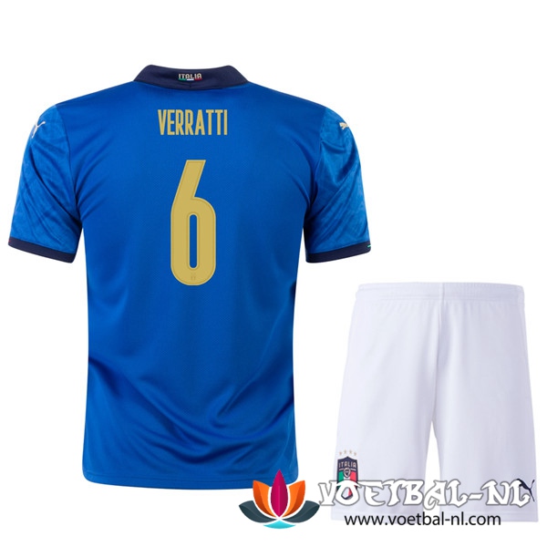 Italie (VERRATTI 6) Kind Thuis Voetbalshirts UEFA Euro 2020