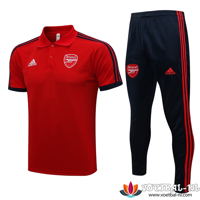 FC Arsenal Poloshirt + Broek Rood/Zwart 2021/2022