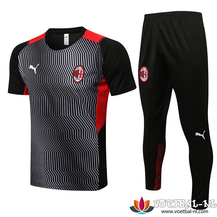 AC Milan T Shirt Suits + Broek Rood/Zwart 2021/2022