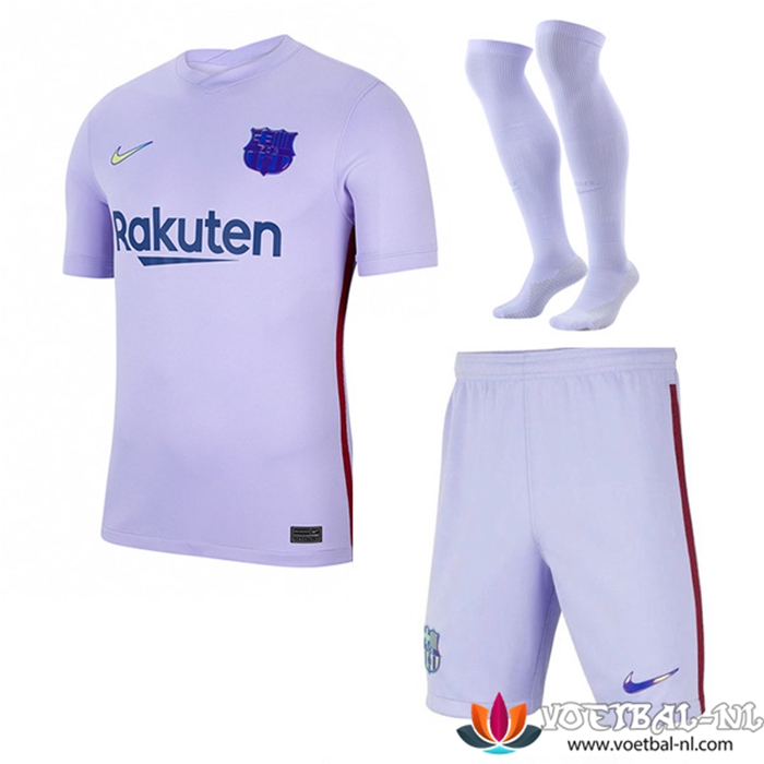 FC Barcelona Uitshirt (Shorts+Sokken) Set 2021/2022