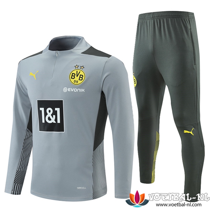 Dortmund BVB Kinderen Trainingspak Grijs 2021/2022
