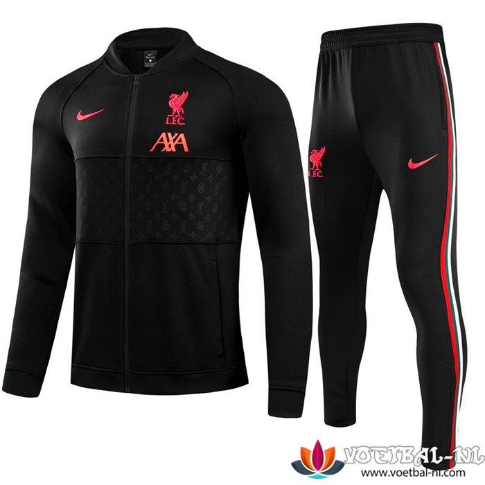 FC Liverpool Kinderen Trainingspak (Jasje) Suit Zwart/Rood 2021/2022