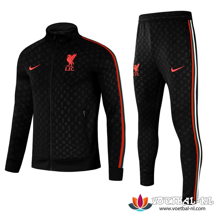 FC Liverpool Kinderen Trainingspak (Jasje) Suit Zwart/Wit 2021/2022