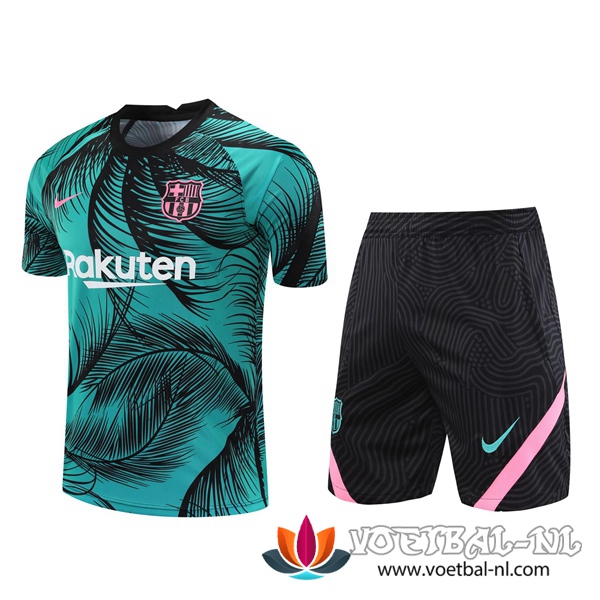 FC Barcelona Trainingsshirt + Shorts Blauw 2020/2021