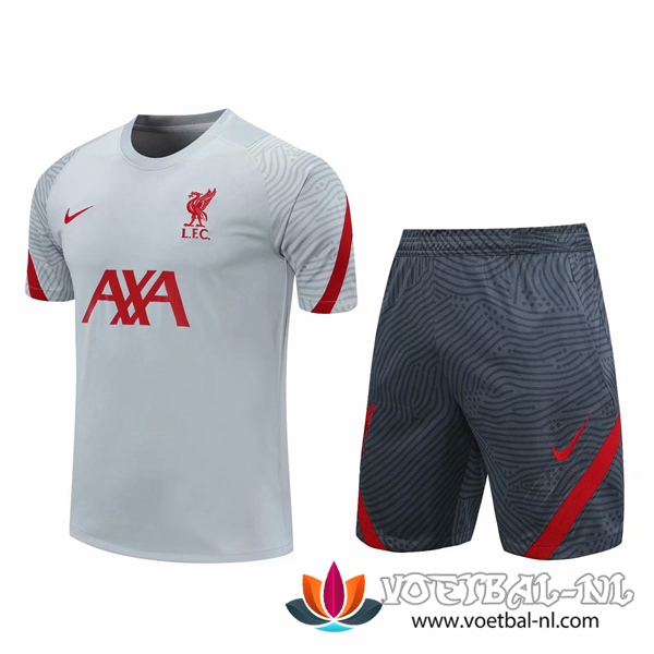 FC Liverpool Trainingsshirt + Shorts Grijs 2020/2021