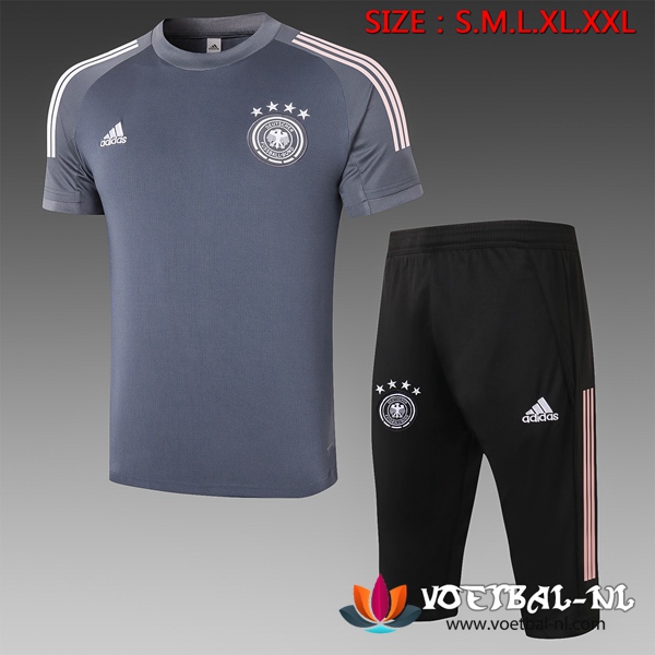 Duitsland Trainingsshirt + Broek 3/4 Grijs 2020/2021