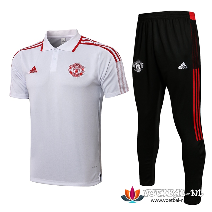 Manchester United Polo Shirt + Broek Rood/Wit 2021/2022 -01