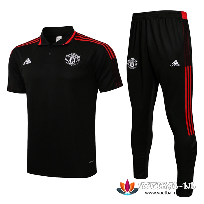 Manchester United Polo Shirt + Broek Rood/Zwart 2021/2022