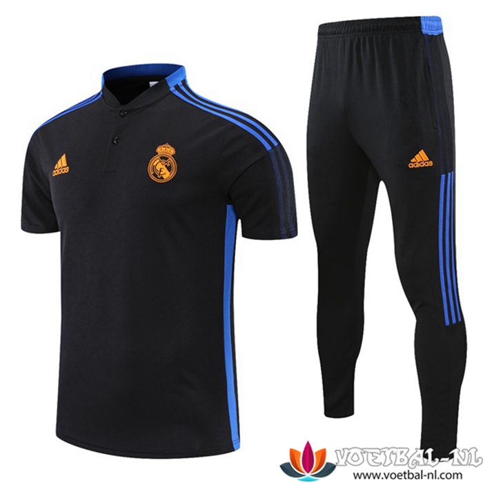 Real Madrid Polo Shirt + Broek Zwart/Blauw 2021/2022