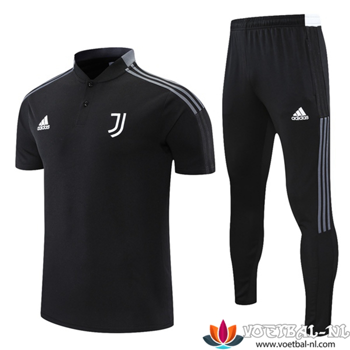 Juventus Polo Shirt + Broek Zwart/Grijs 2021/2022